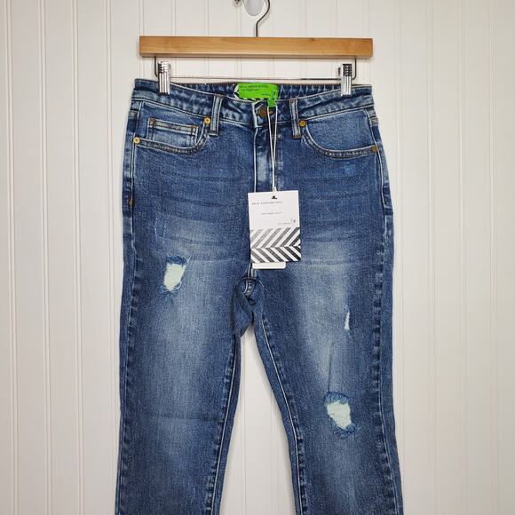 Free People x Sandrine Rose Women's Snow Ripped Jeans Size 29 NWT High Rise Blue - Picture 2 of 9